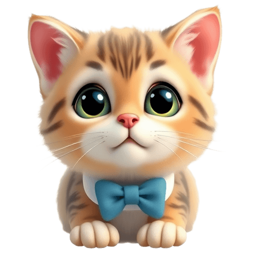 Emoji Cat with Bowtie