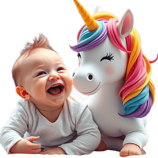 Emoji Baby with Unicorn