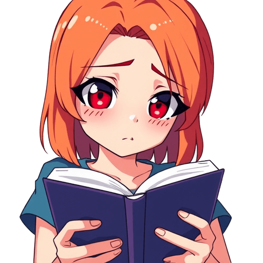 Emoji Girl Reading Confused