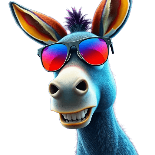 Emoji Donkey with Sunglasses