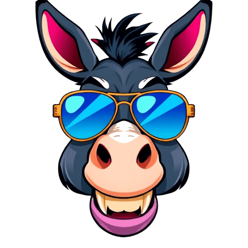 Emoji Donkey with Sunglasses