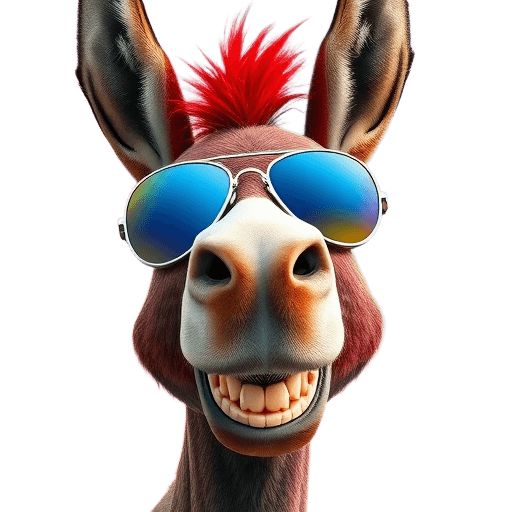 Emoji Donkey with Sunglasses