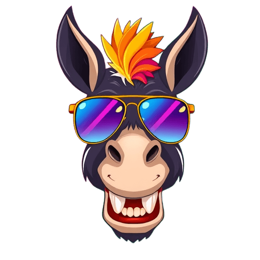 Emoji Donkey with Sunglasses