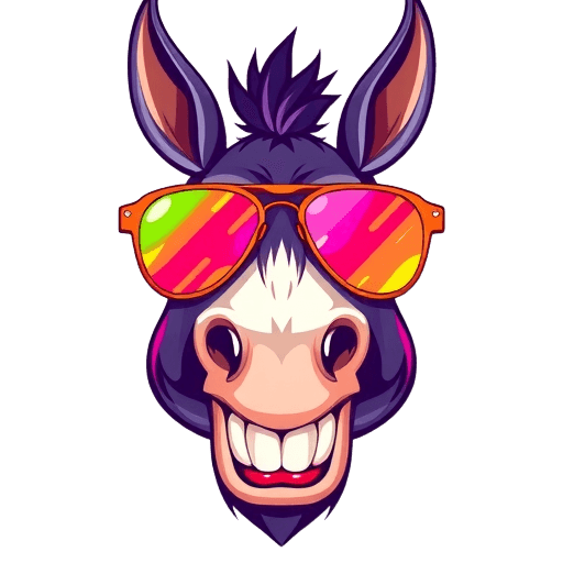 Emoji Donkey with Sunglasses big teeth