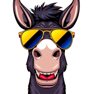 Donkey with Sunglasses aviator