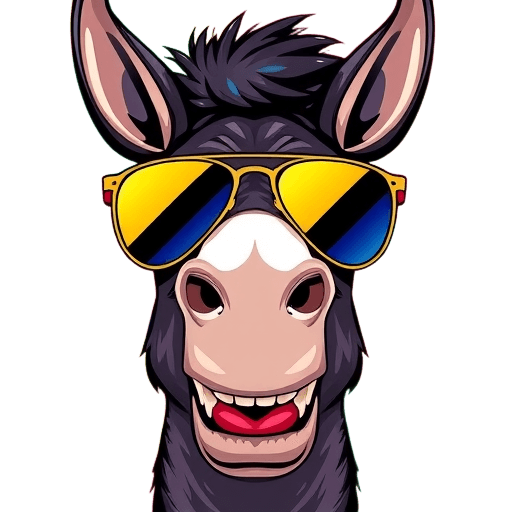 Emoji Donkey with Sunglasses aviator