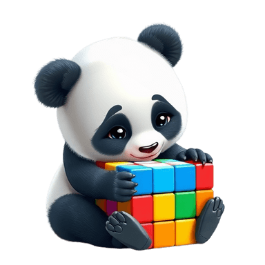 Panda with Cube